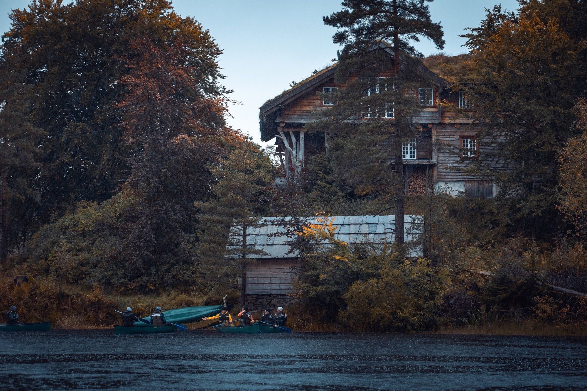 Canoes at the old lodge