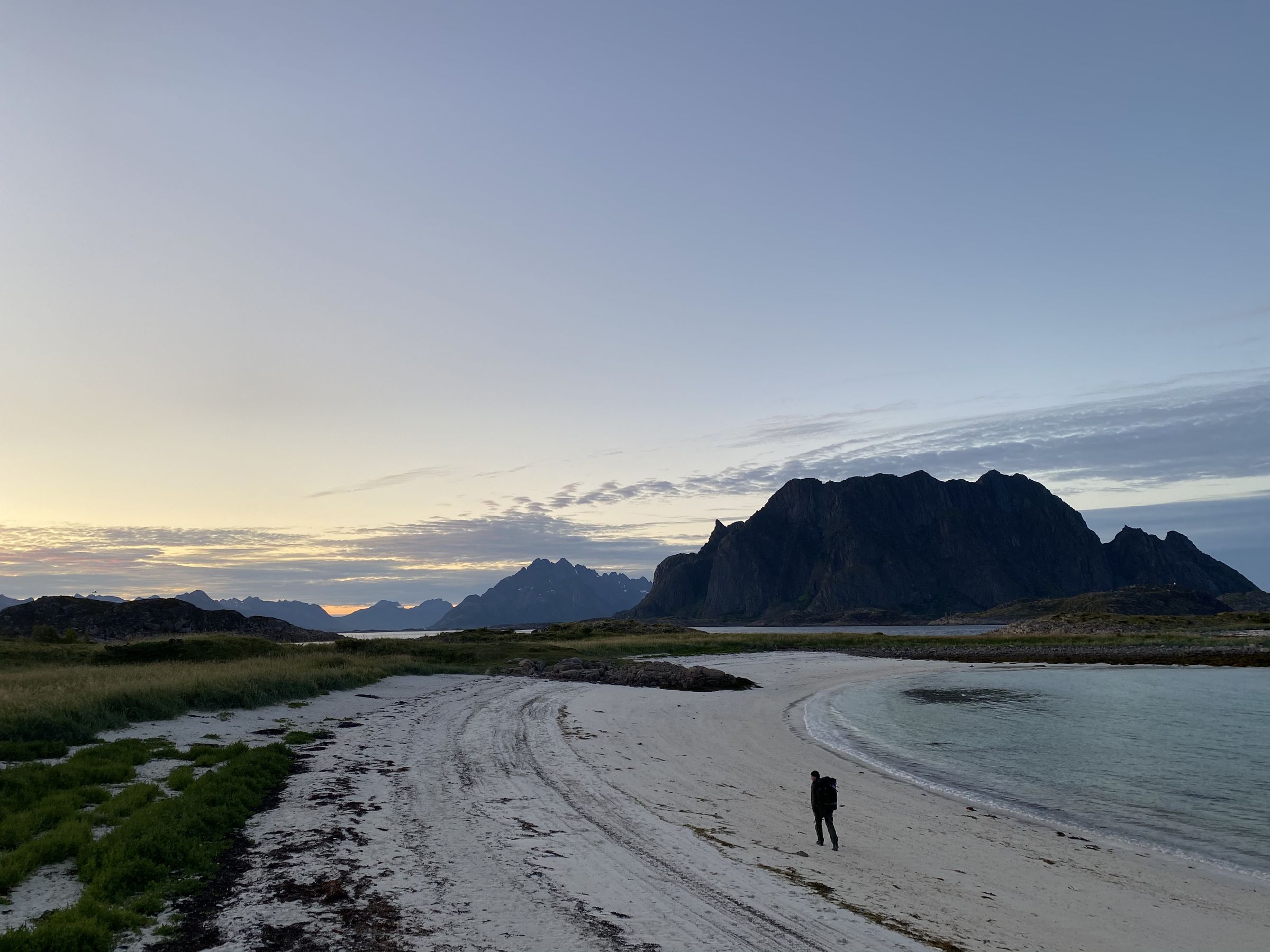 White sand at dusk