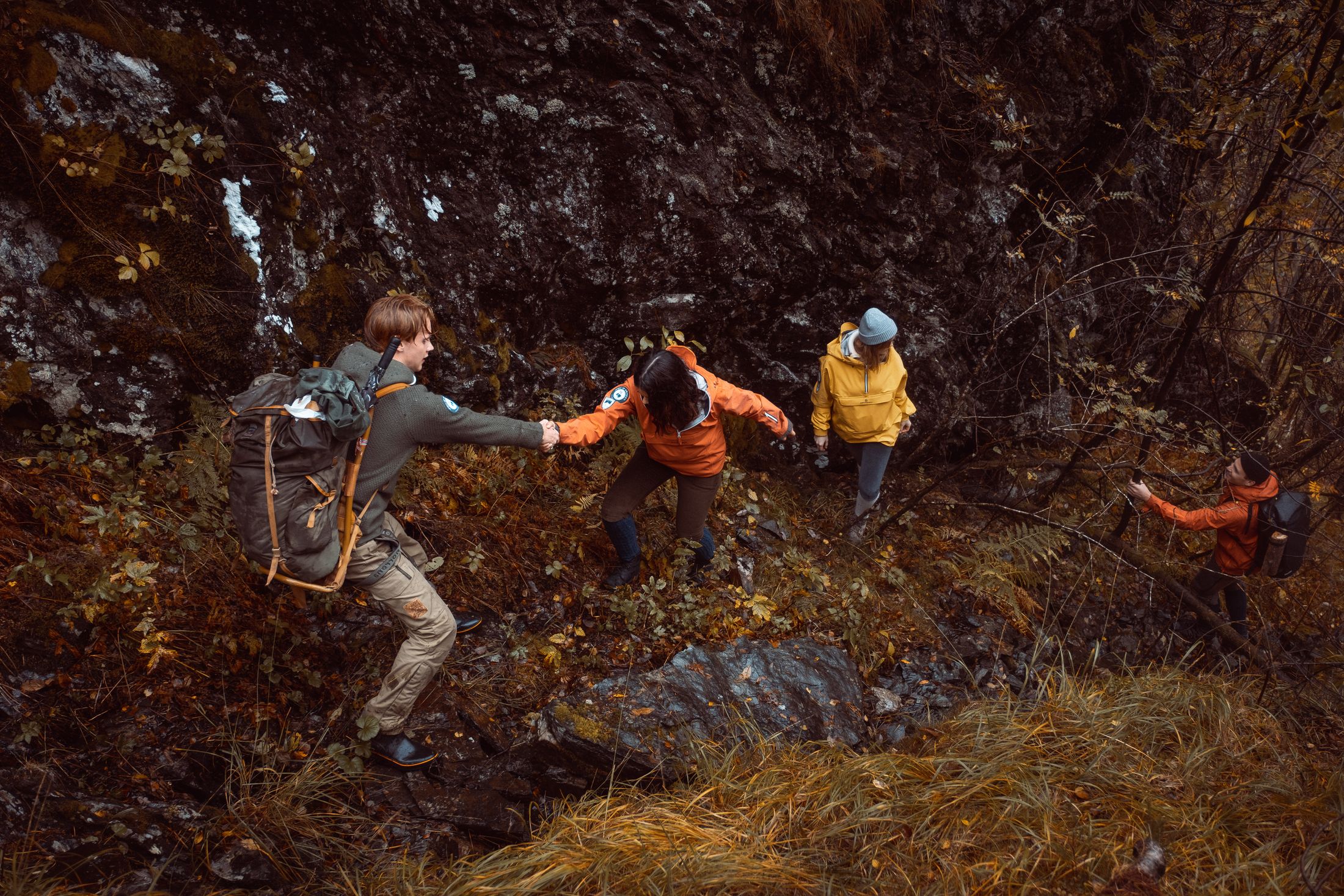 A hand on the climb